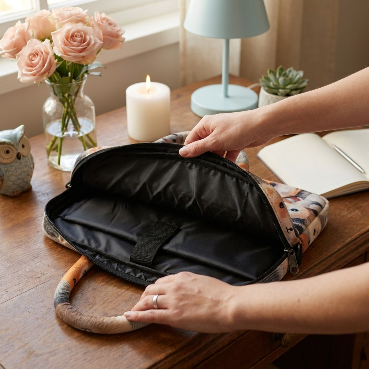 Pinterest-Inspired Kawaii Animal Print Laptop Bag
