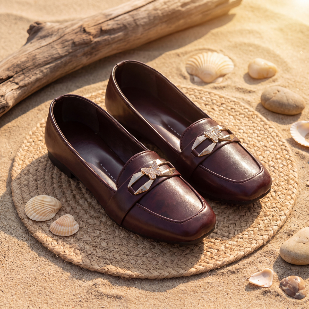 Butterfly Charm Brown Loafers – Pinterest Inspired