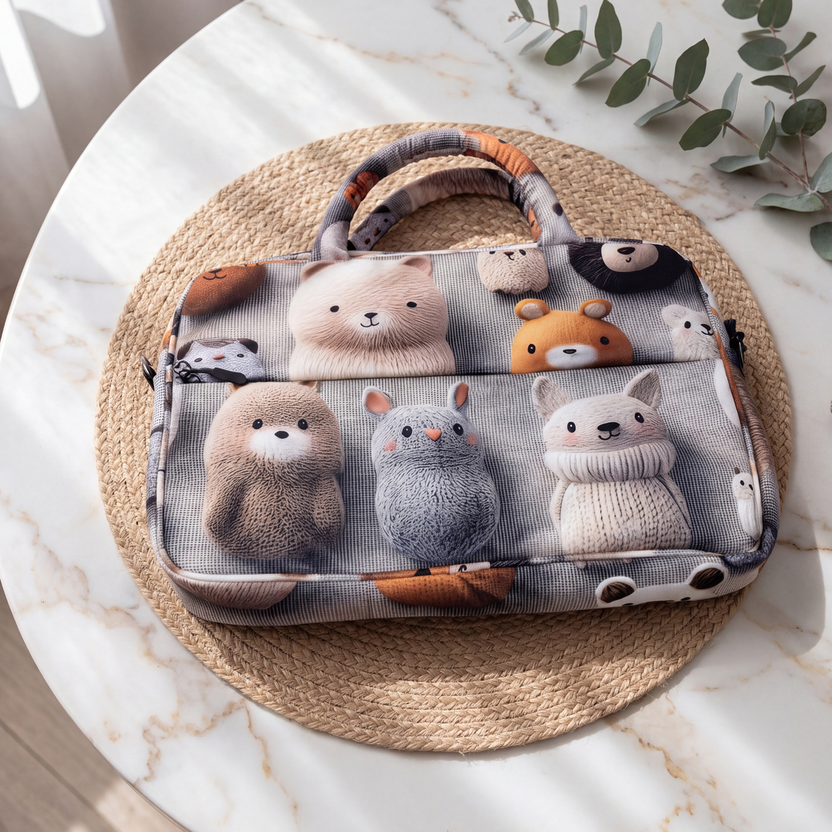 Pinterest-Inspired Kawaii Animal Print Laptop Bag