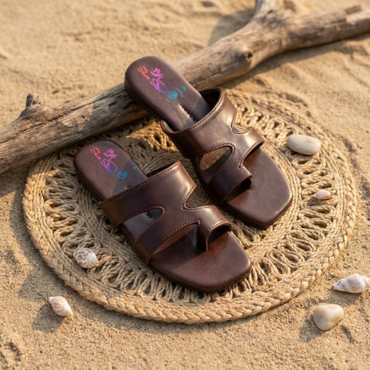 Classic Brown Multi-Strap Slip-On Flats – Pinterest Inspired