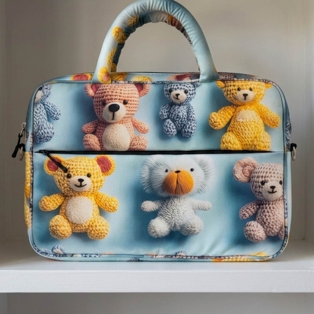 Pinterest-Inspired Blue Teddy Bear Laptop Bag